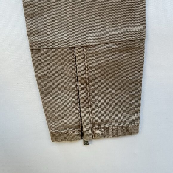 Guess Women’s Athletic Zip Skinny Jean In Khaki Ankle Zip Cropped Leg Size 25 - Picture 12 of 13